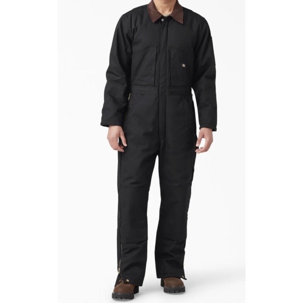 Dickies TV239BK XL Tall Duck Insulated Coveralls Black Double Knee Workwear